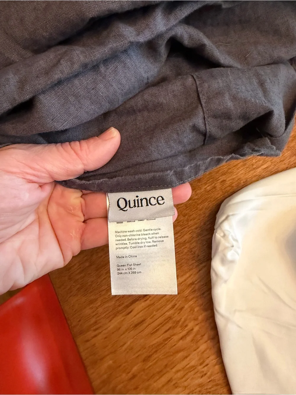 Quince Charcoal Linen Queen Bedding Sheet Set